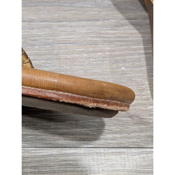 OluKai Women’s Leather Flip Flops/Sandals/Thongs Gold Straps Size 9 - Picture 9 of 16